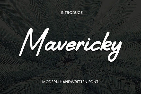 Mavericky: A Modern Script Typeface for Editorial Design